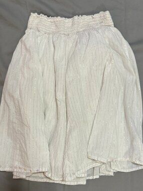 Justice Girls White Metallic Striped Tiered Skirt Size 10 SKU043